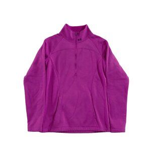 Under Armour Sweater Womens Size XS Fuschia Half Zip Pullover Fleece Semi Fitted